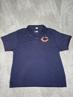 NFL Chicago Bears Team Apparel Men's Navy Polo with Orange 'C' Logo XXL